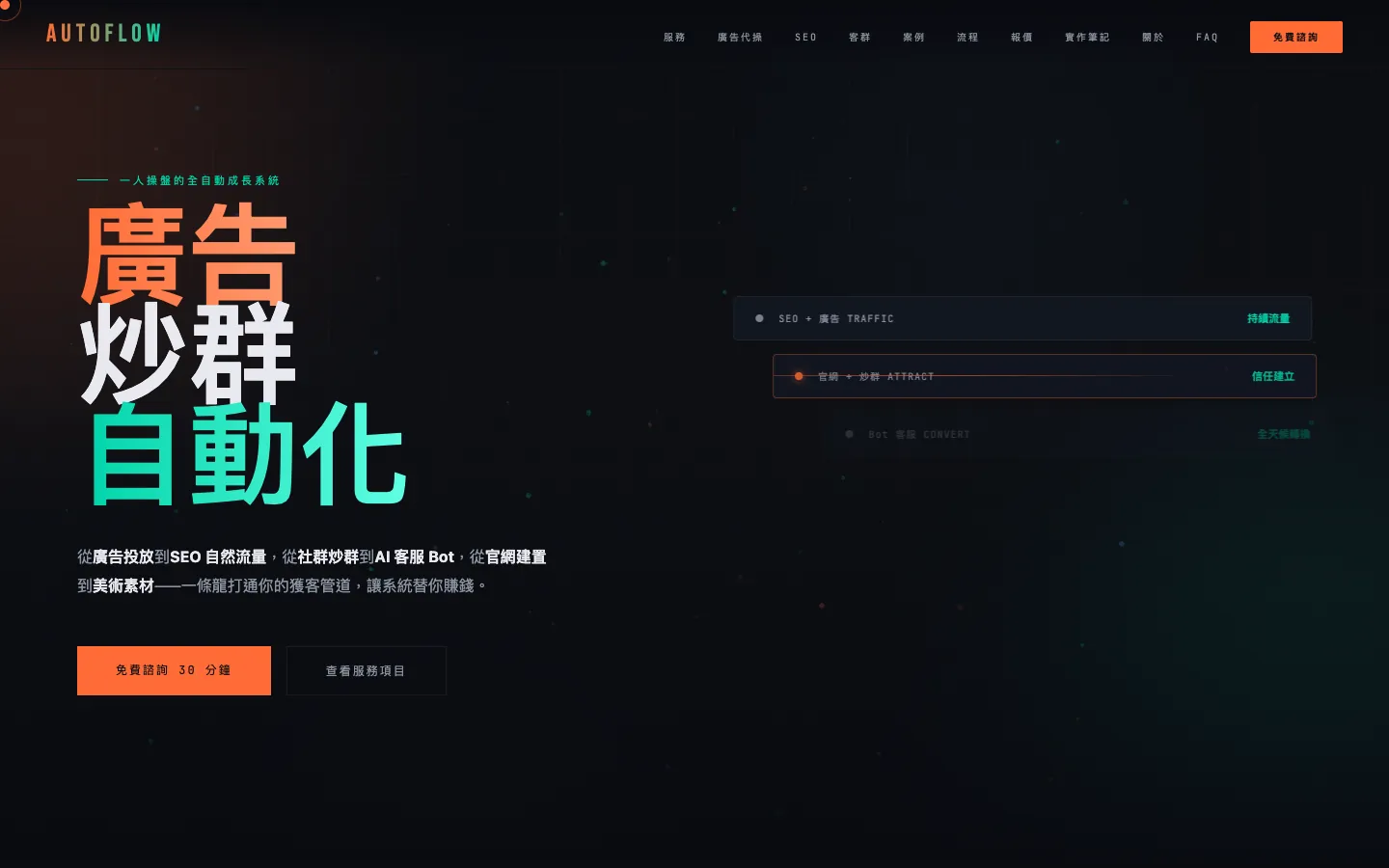 AUTOFLOW 官網首屏