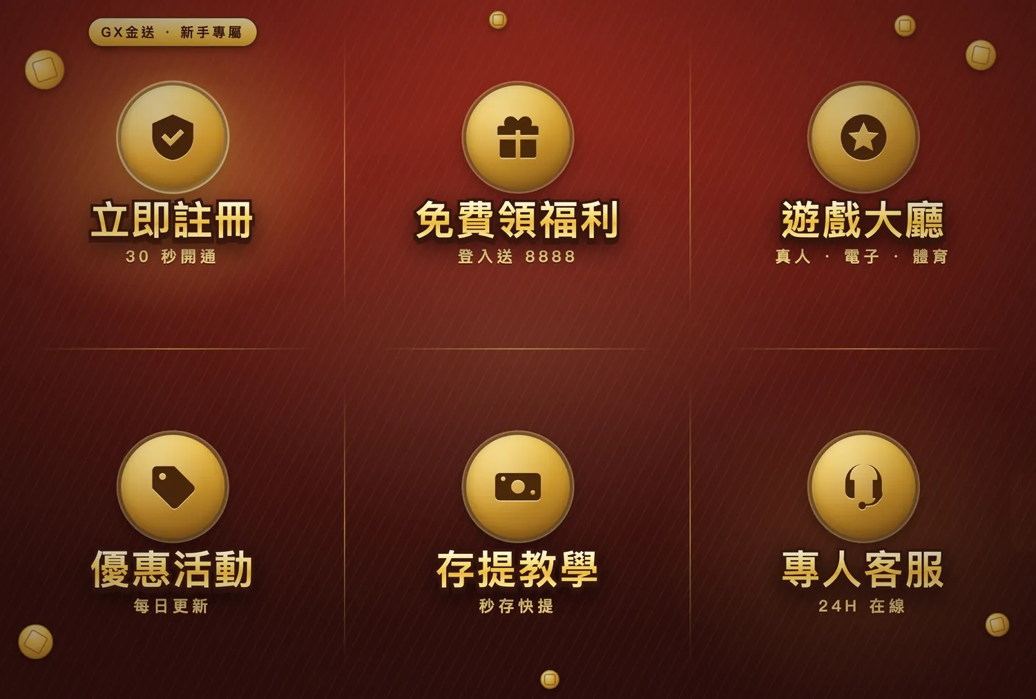 GX 金送 LINE 圖文選單，六格